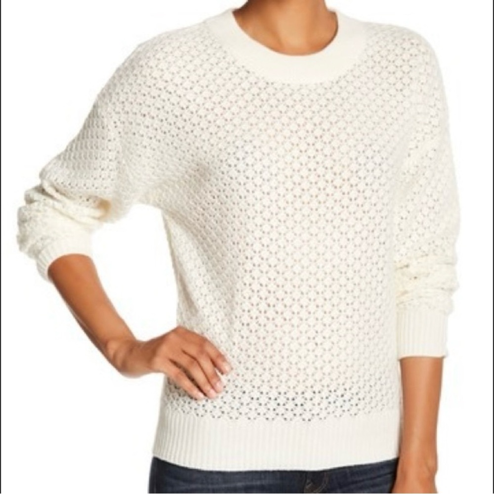 Joie Vedis Wool Cashmere Blend Open Knit Sweater